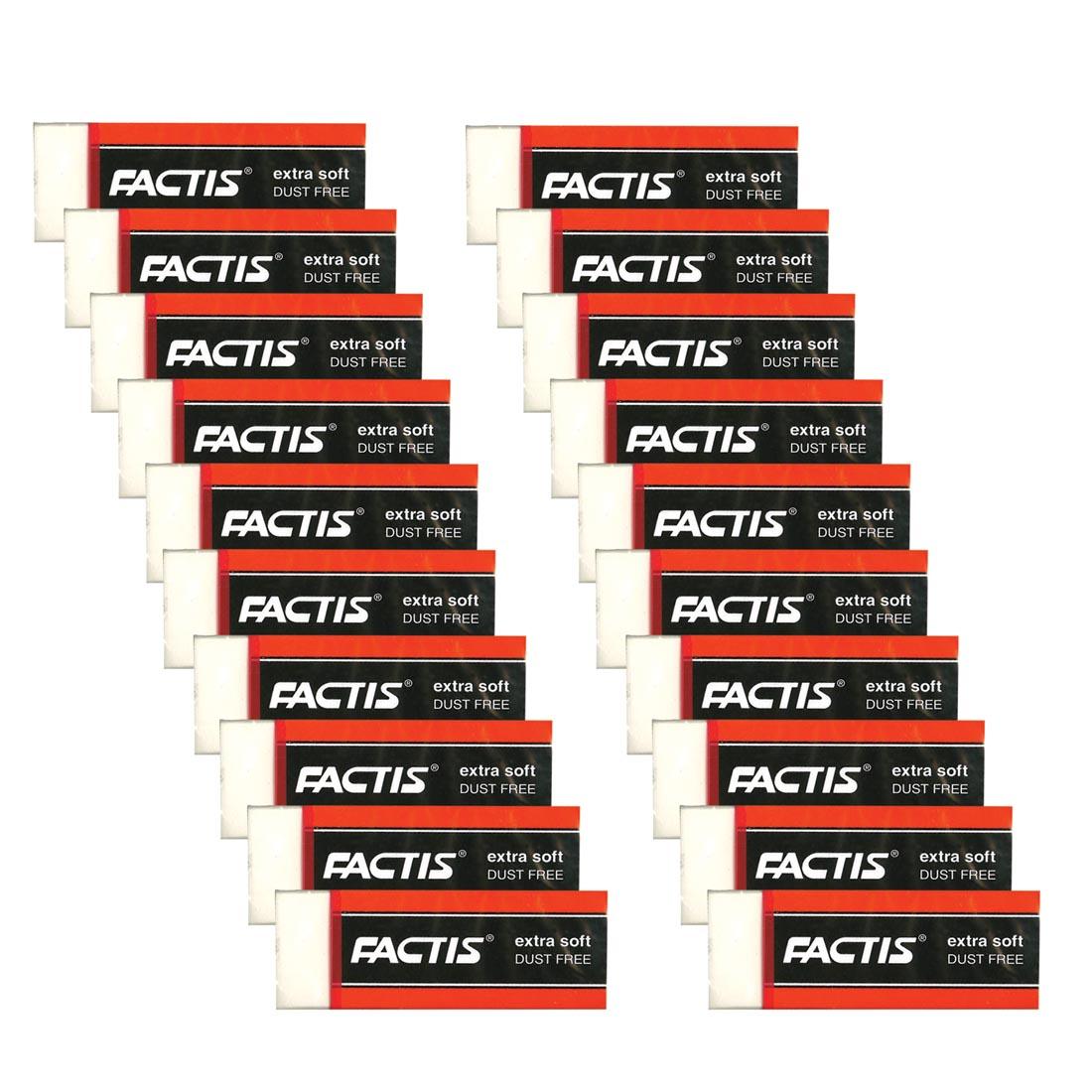 20 General's Factis Extra Soft White Vinyl Erasers
