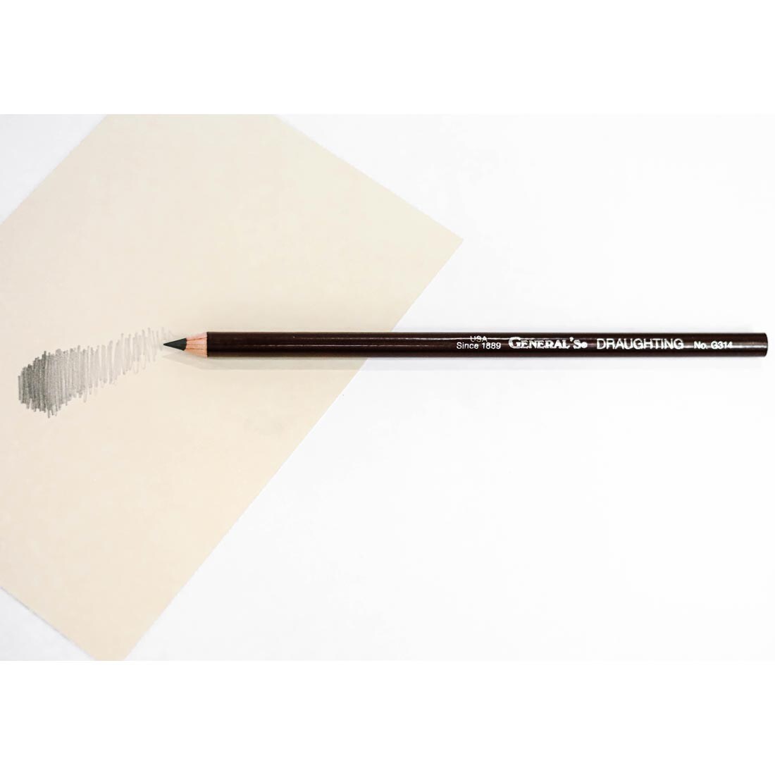 General's Draughting Pencil with sample of lead shading on paper