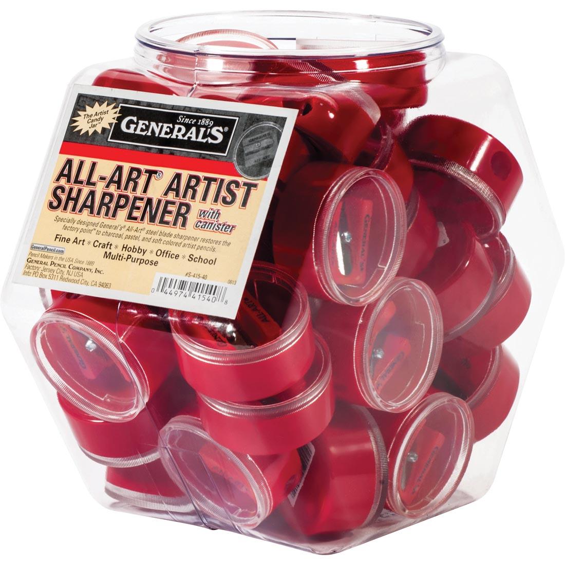 General's Little Red All-Art Canister Pencil Sharpeners Tub