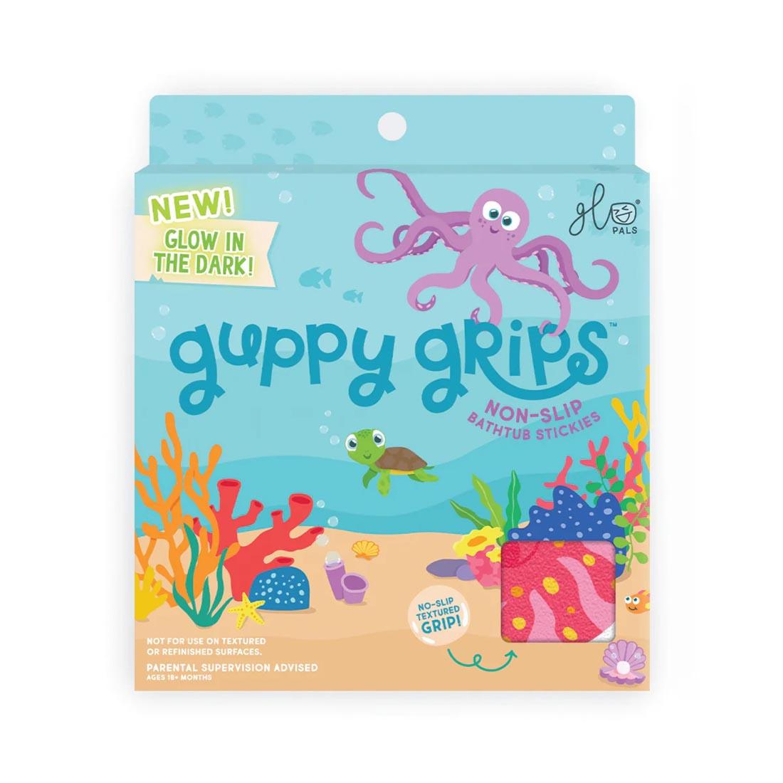 Glow-In-The-Dark Guppy Grips Non-Slip Bathtub Stickies By Glo Pals