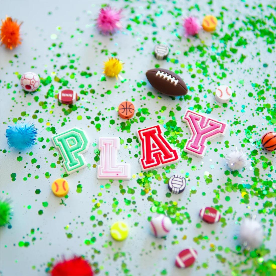 pieces from the Go Team Go Sensory Play Fun Fillers By Glo Pals