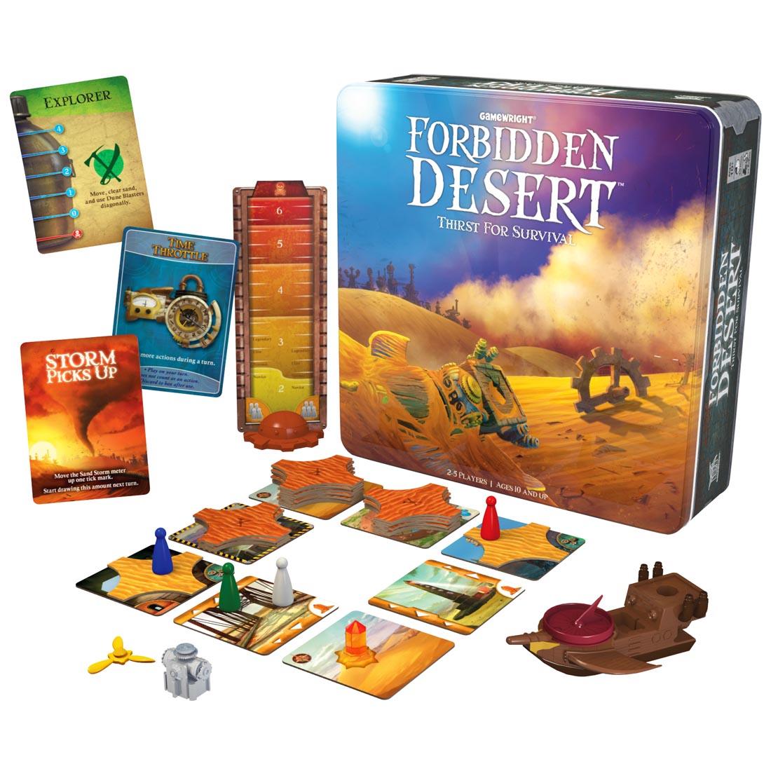 box and pieces of the Forbidden Desert Cooperative Game