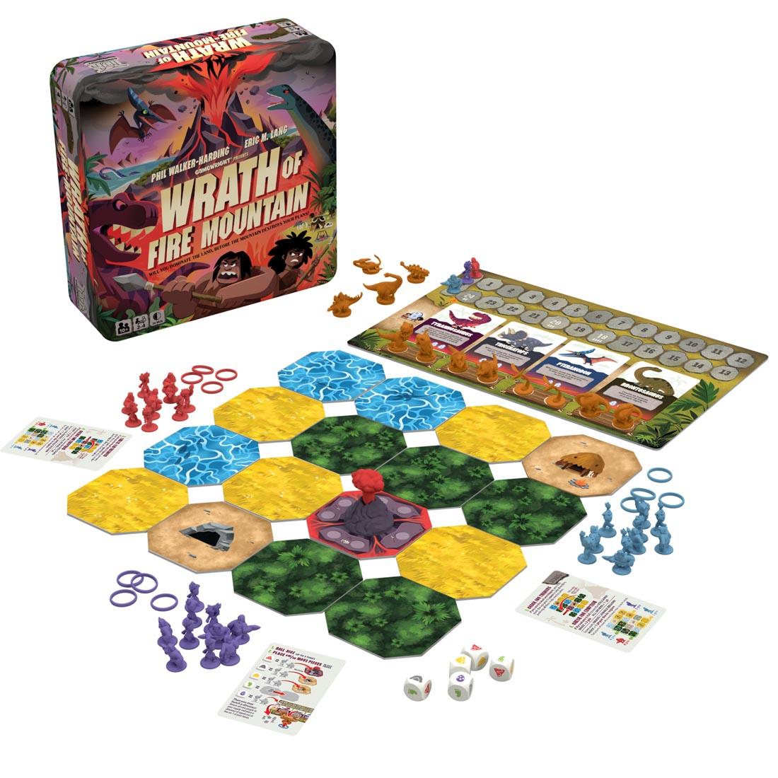 box and pieces of the Wrath Of Fire Mountain Board Game