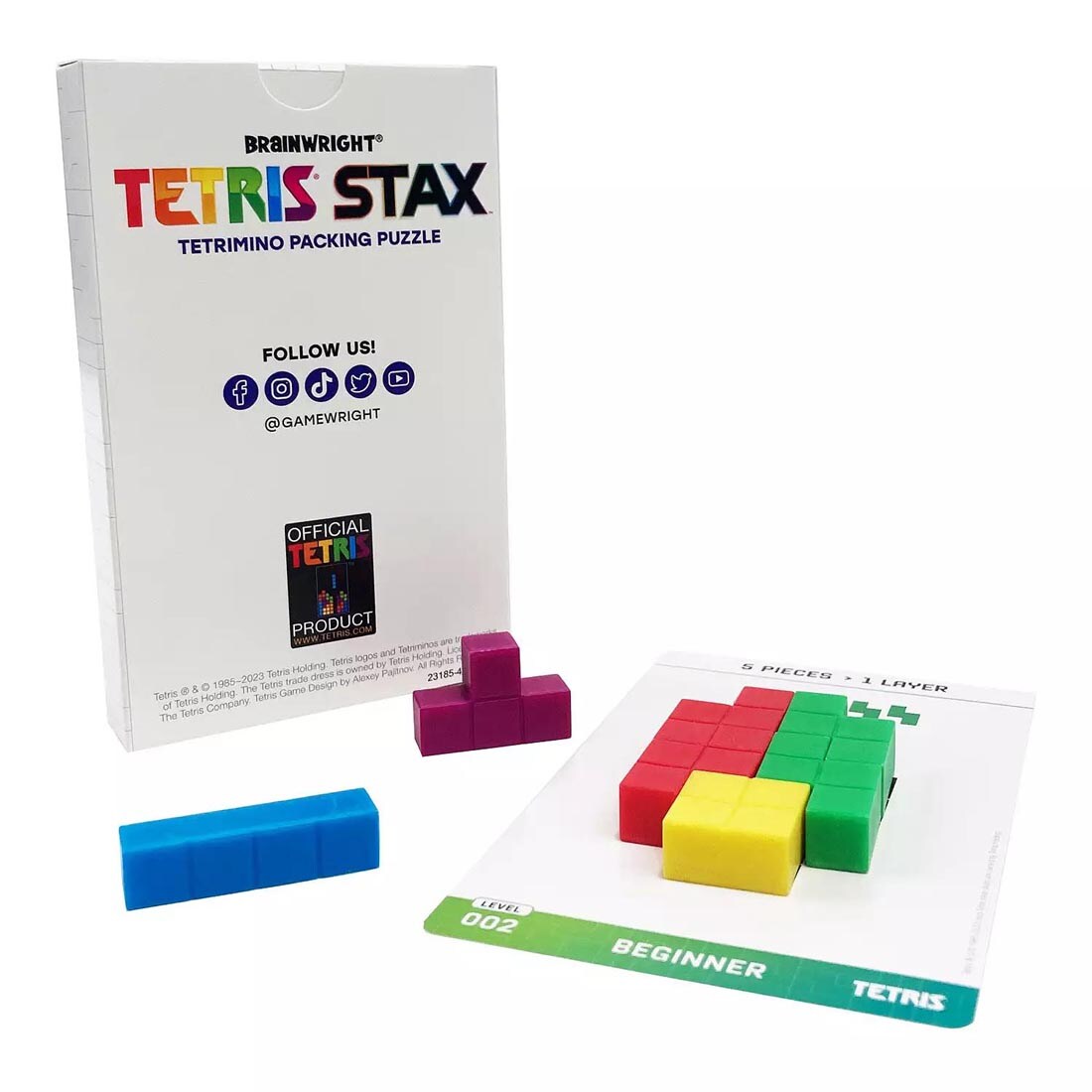 sample solved challenge from Tetris Stax Tetrimino Packing Puzzle