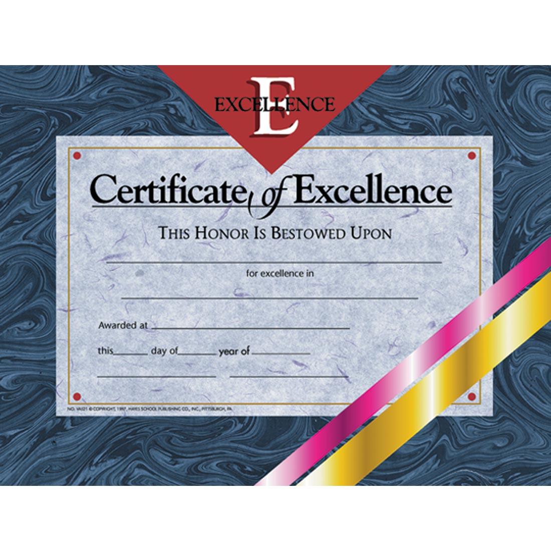 Blank Certificate of Excellence