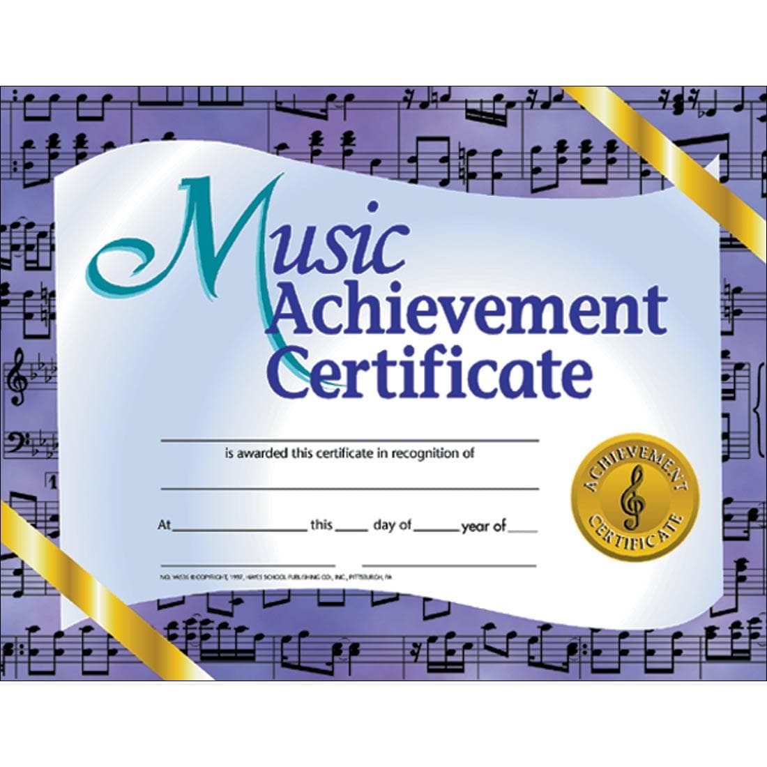 Blank Music Achievement Certificate