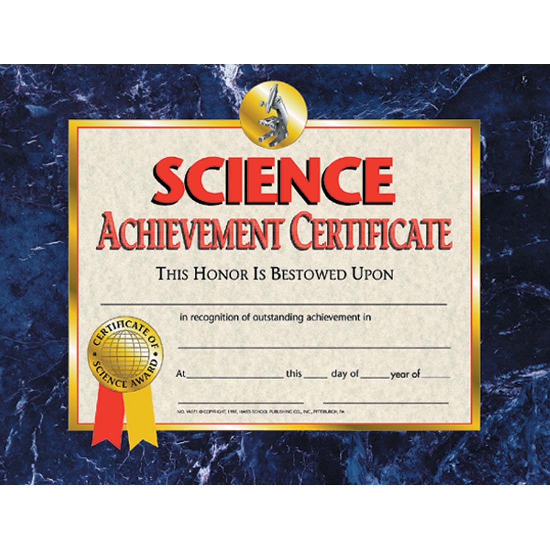 Blank Science Achievement Certificate