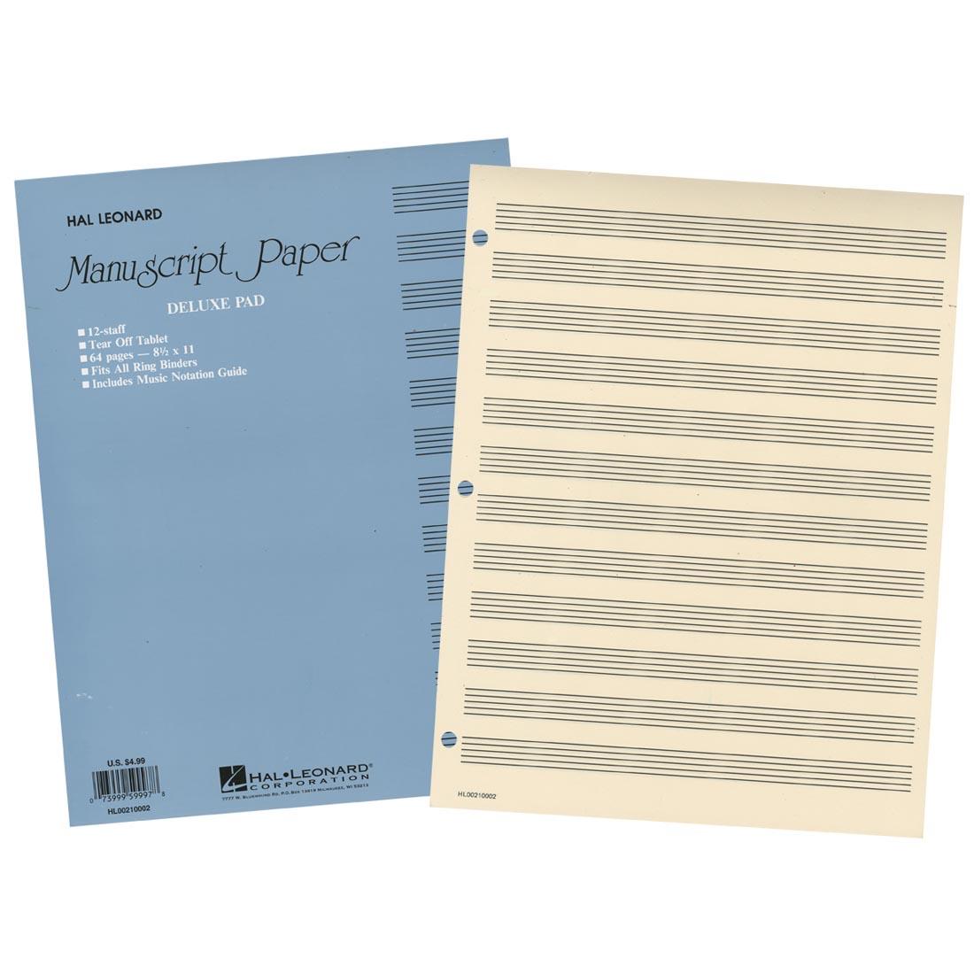 Hal Leonard Manuscript Music Paper Deluxe Pad
