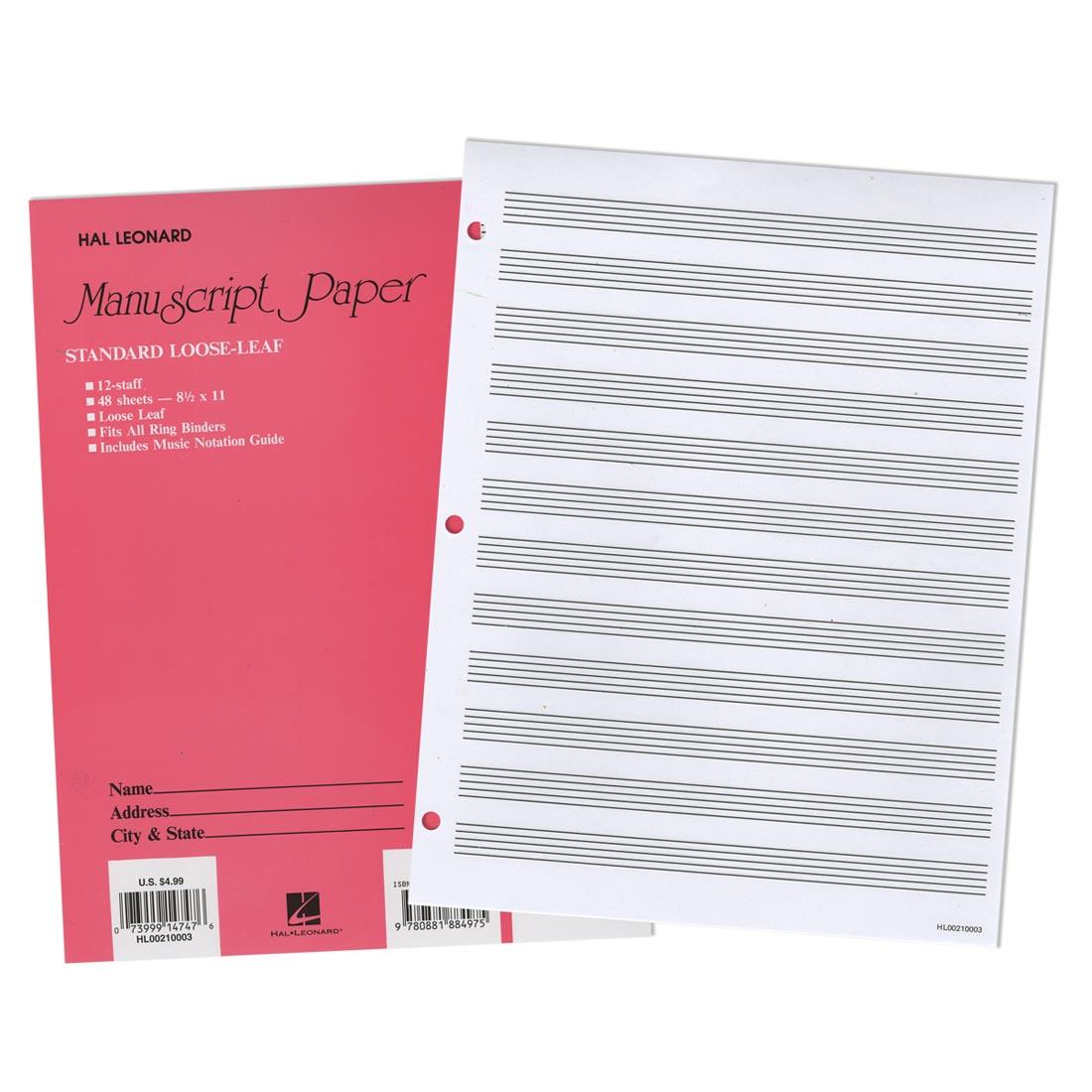 Hal Leonard Manuscript Music Paper Standard Loose-Leaf