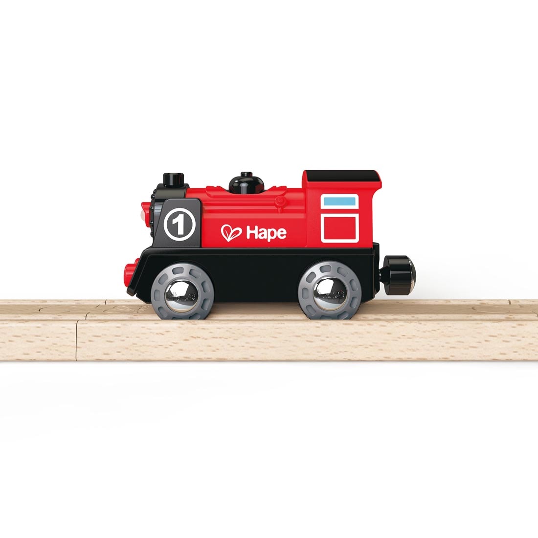 Battery-Powered Toy Train Engine No. 1 sitting on a piece of track