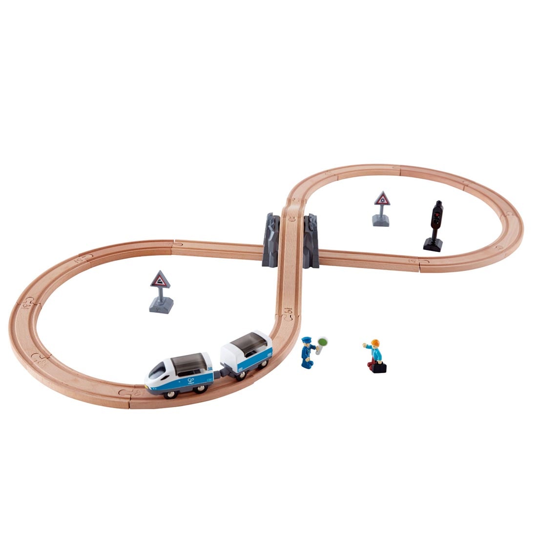 Assembled Passenger Train Railway Set By Hape