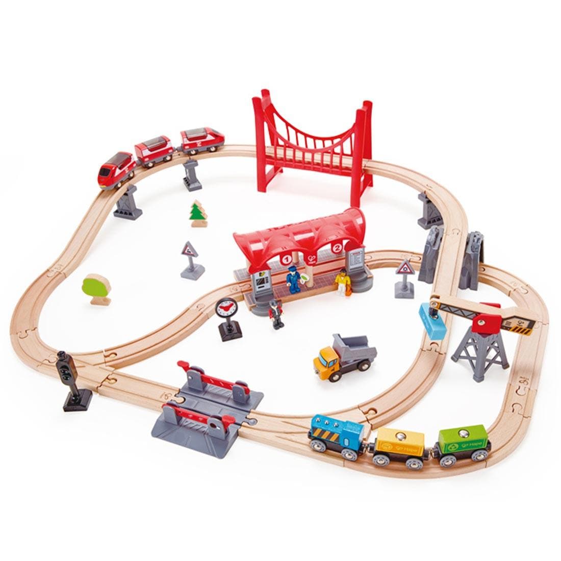 Assembled Busy City Railway Set By Hape