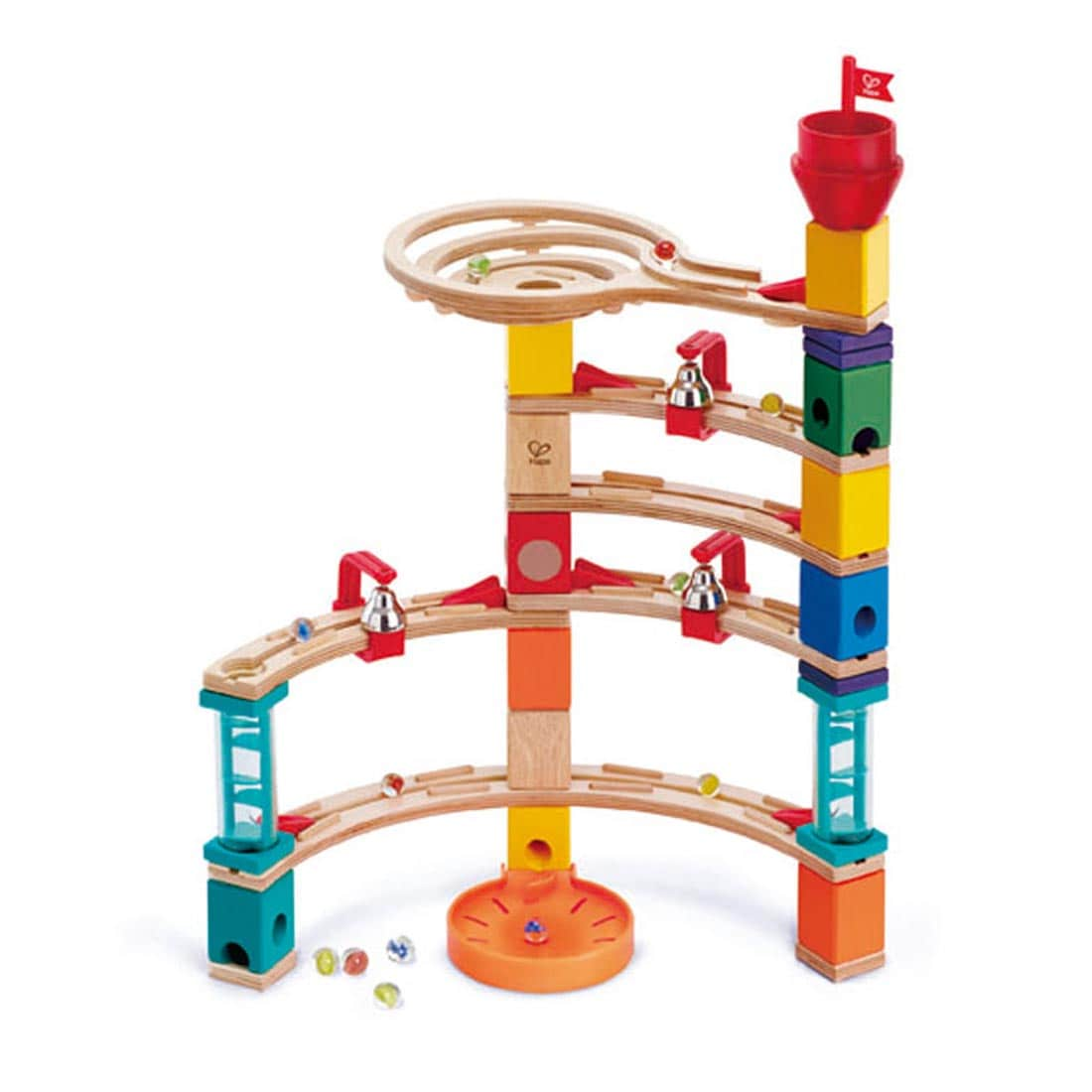 Assembled Quadrilla Castle Escape Wooden Marble Run Set By Hape