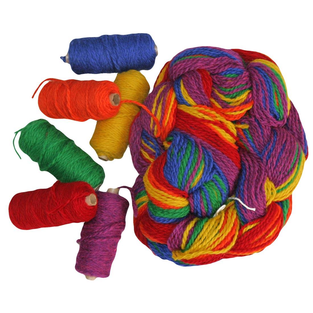 Yarn included in the Friendly Loom Easy Weaver Rainbow Refill Kit