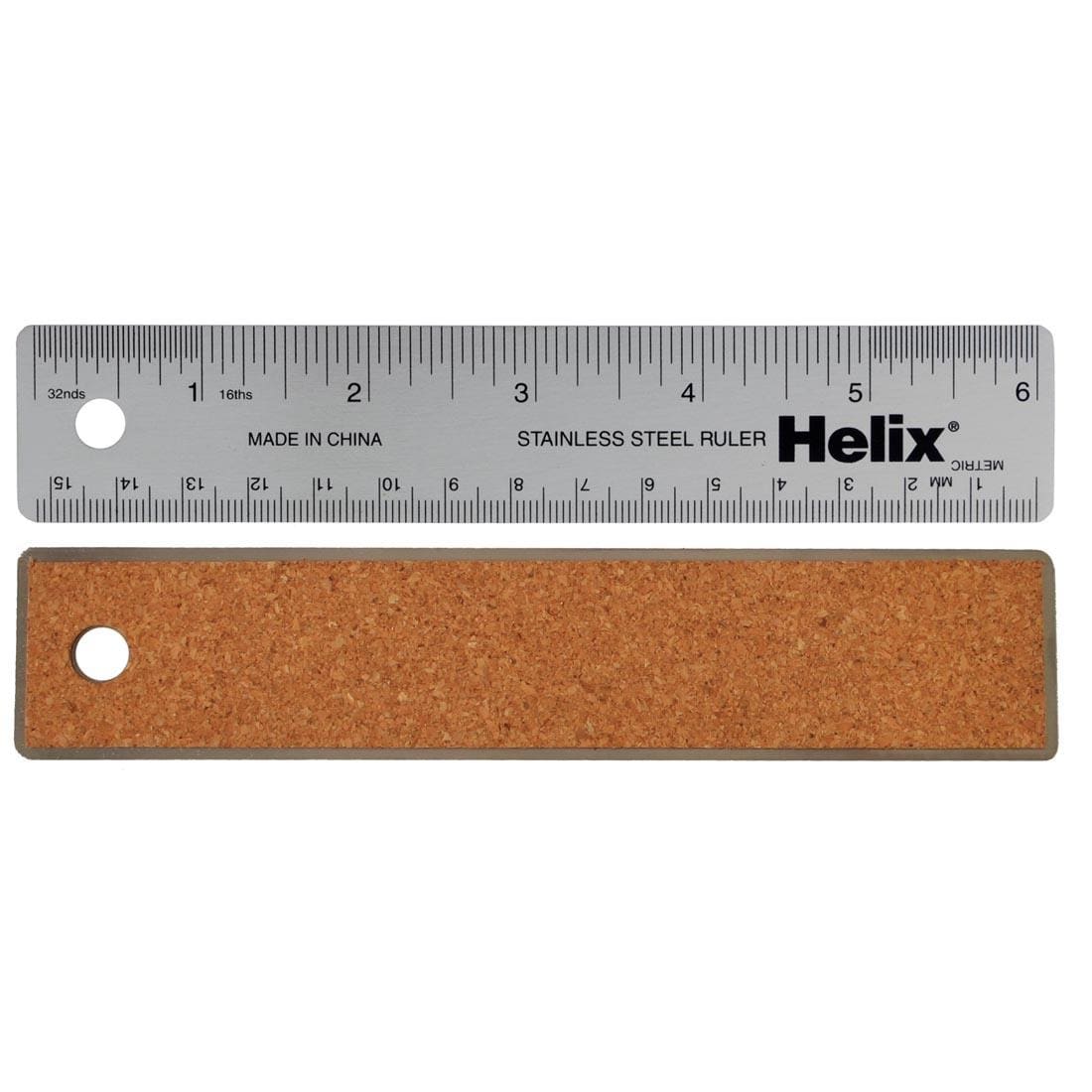 front and back sides of the 6" Flexible Stainless Steel Ruler