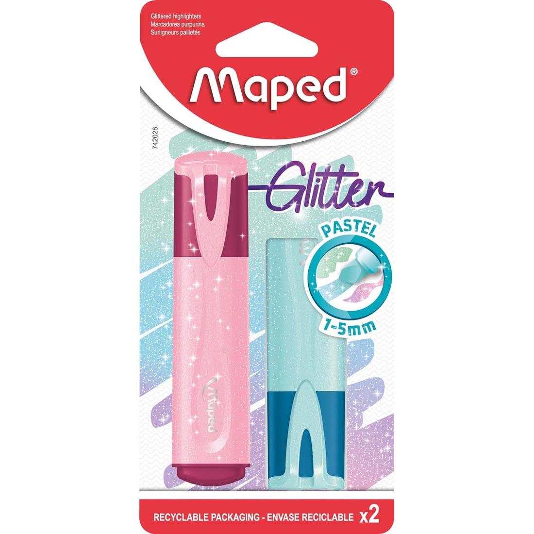 package of Maped Pastel Glitter Highlighters