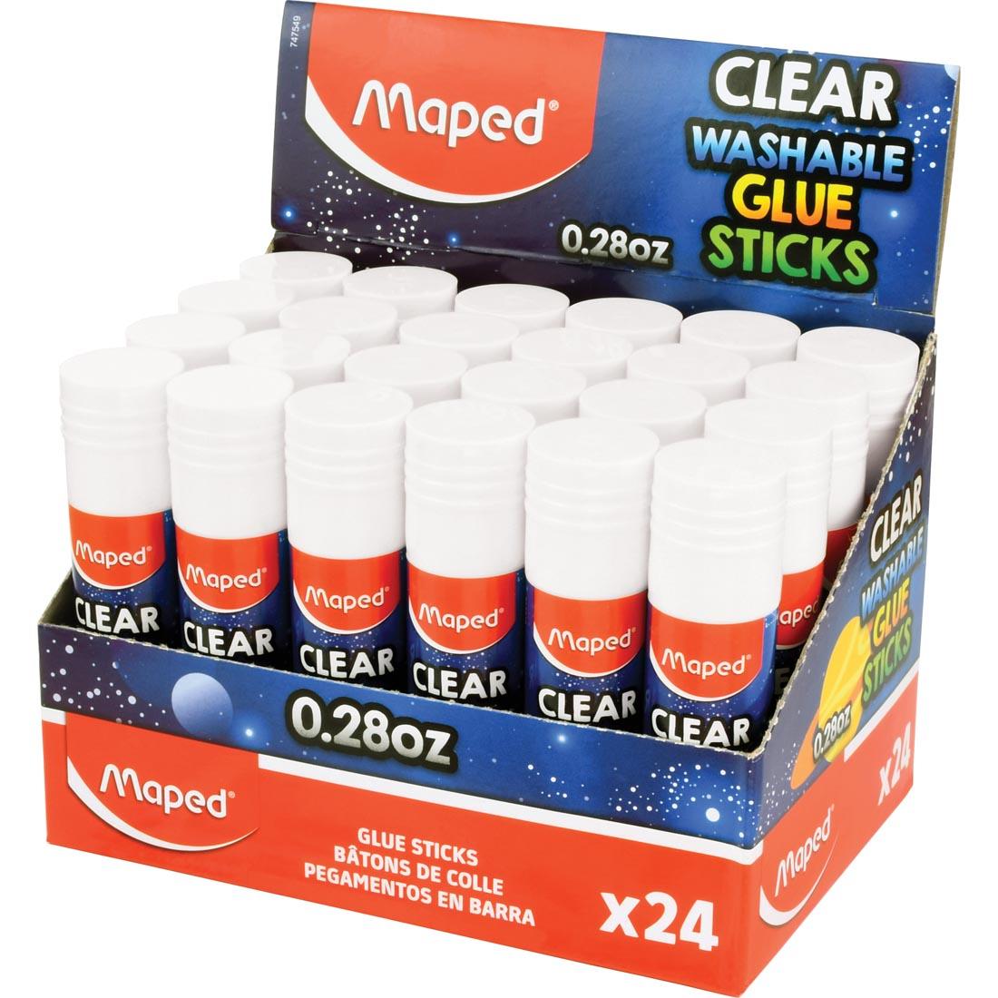 Maped Washable Clear Glue Sticks 24-Count Package