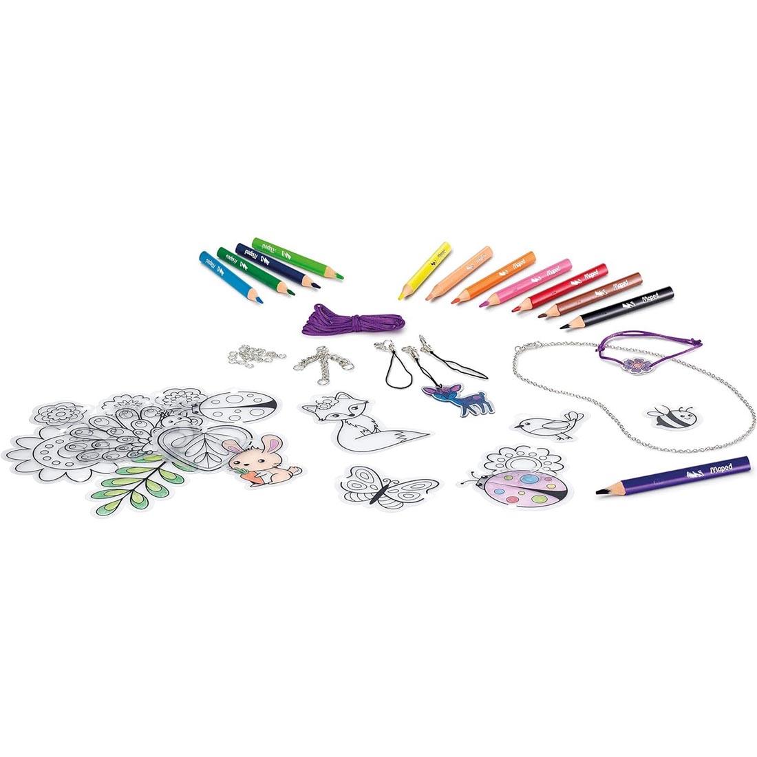 contents plus some finished examples of Maped Creativ Imagin' Style Magical Plastic Jewelry Kit