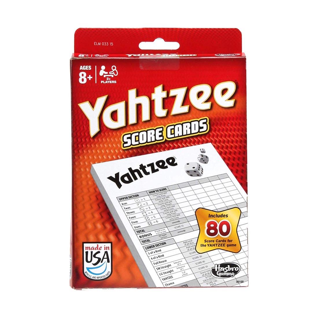 Yahtzee Score Cards