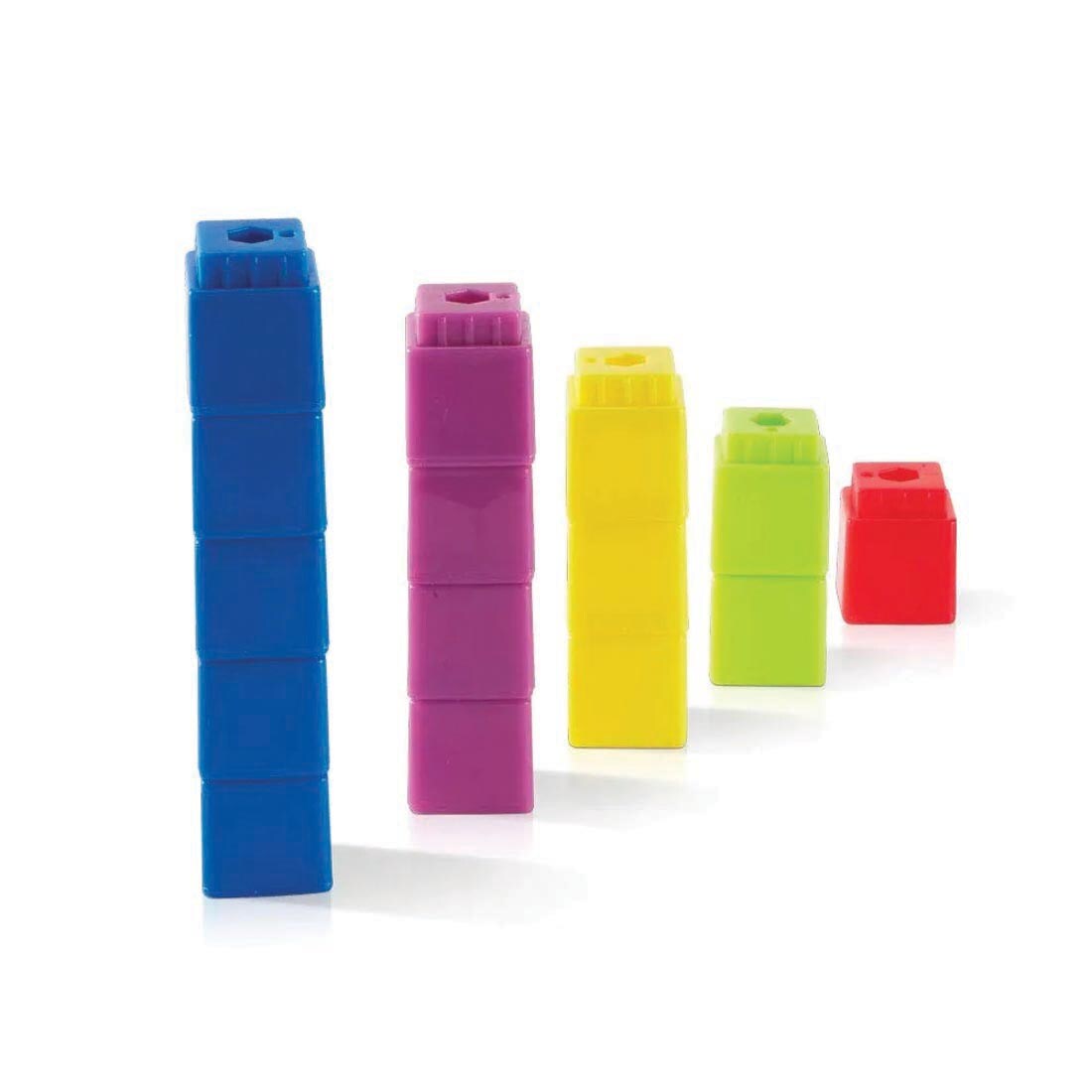 5 stacks of UniLink Linking Cubes