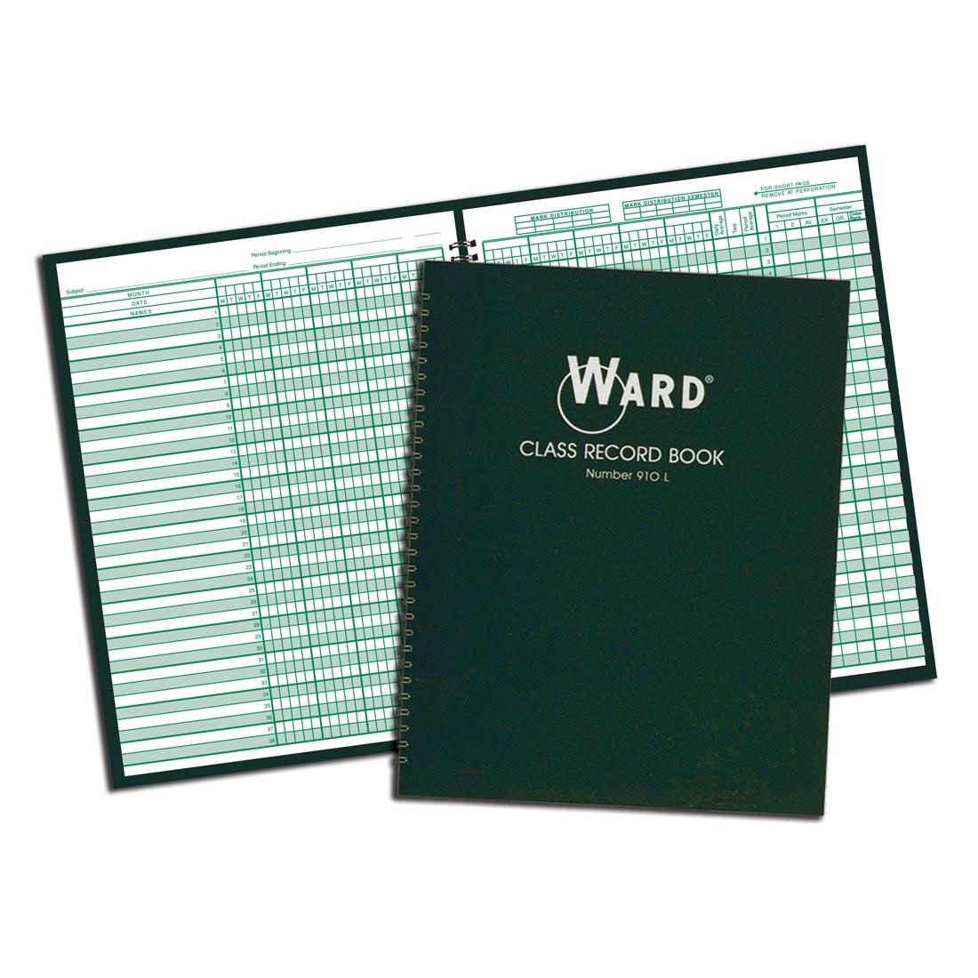 Ward Class Record Book, for 9-10 Week Grading Periods, shown both open and closed
