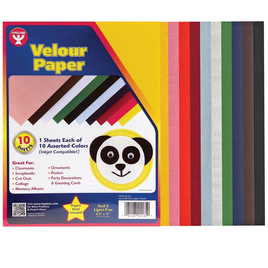 Hygloss Velour Craft Paper Assortment in packaging