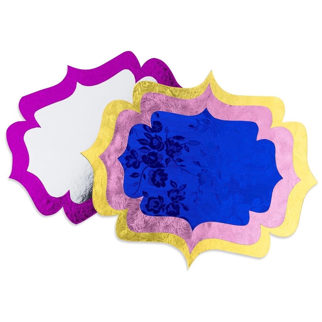 paper crafts made with various colors of Hygloss Embossed Metallic Paper