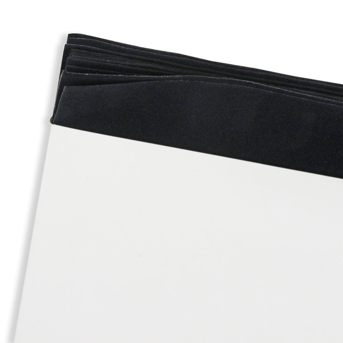 Several Sheets of Hygloss Black Velour Craft Paper emerging from a white package