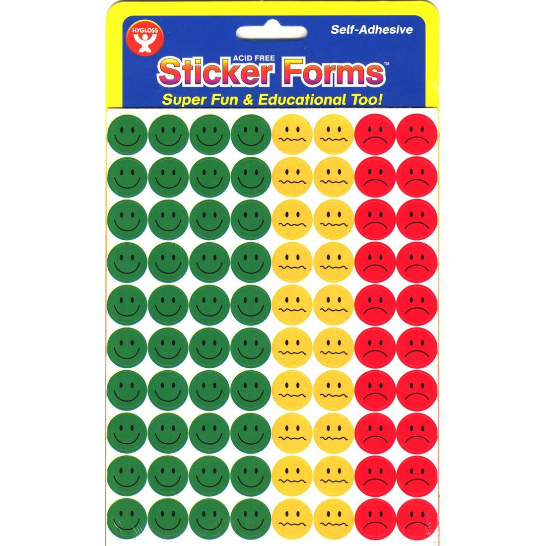 Behavior Stickers feature green smileys, yellow uncertain faces and red frowns