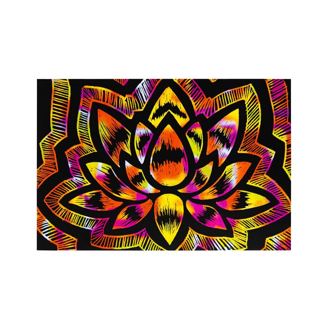 flower made on a Hygloss Scratch Fun Rainbow Board