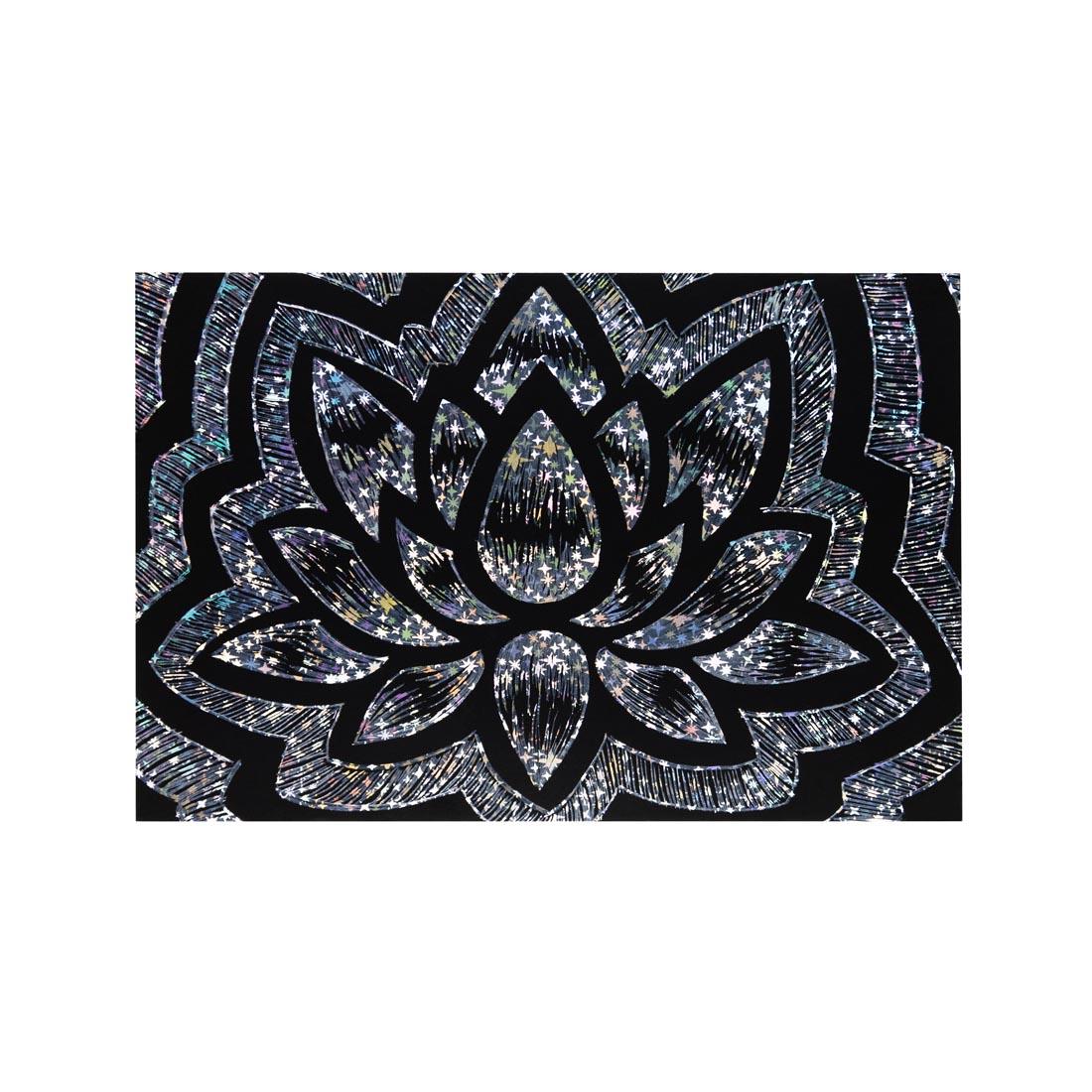 flower created on a Hygloss Scratch Fun Holographic Board