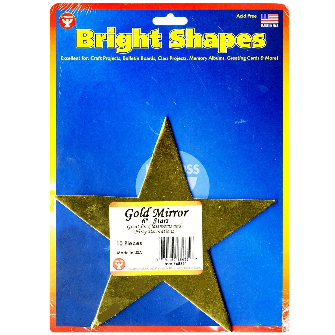 Package of Bright Shapes Gold Star Cut-Outs