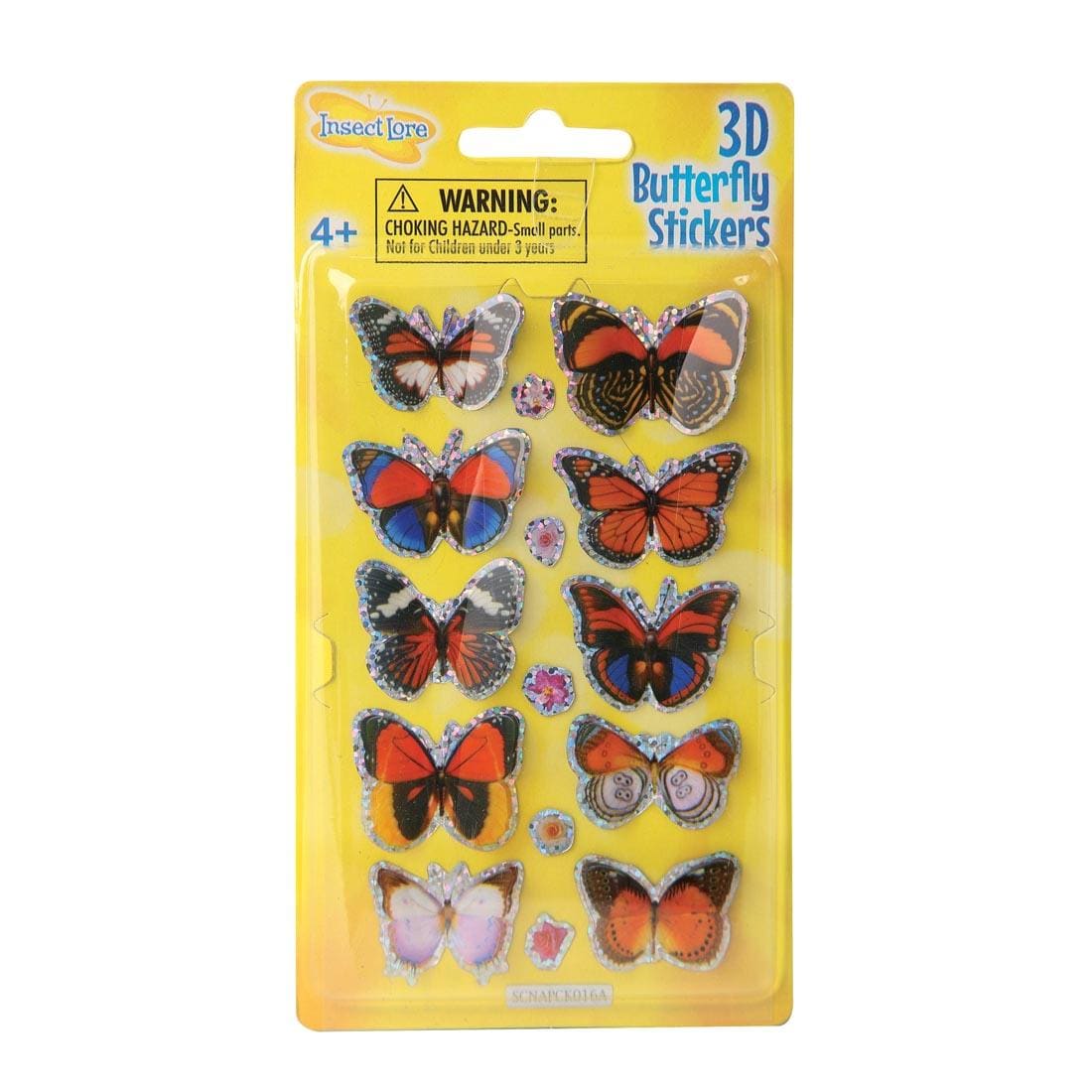 10-count package of 3D Butterfly stickers