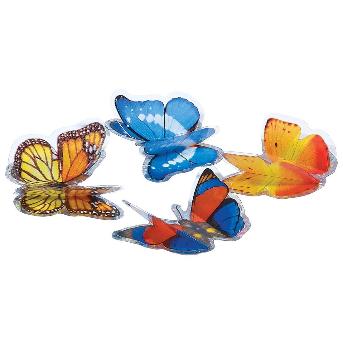 Four 3D Butterfly Stickers