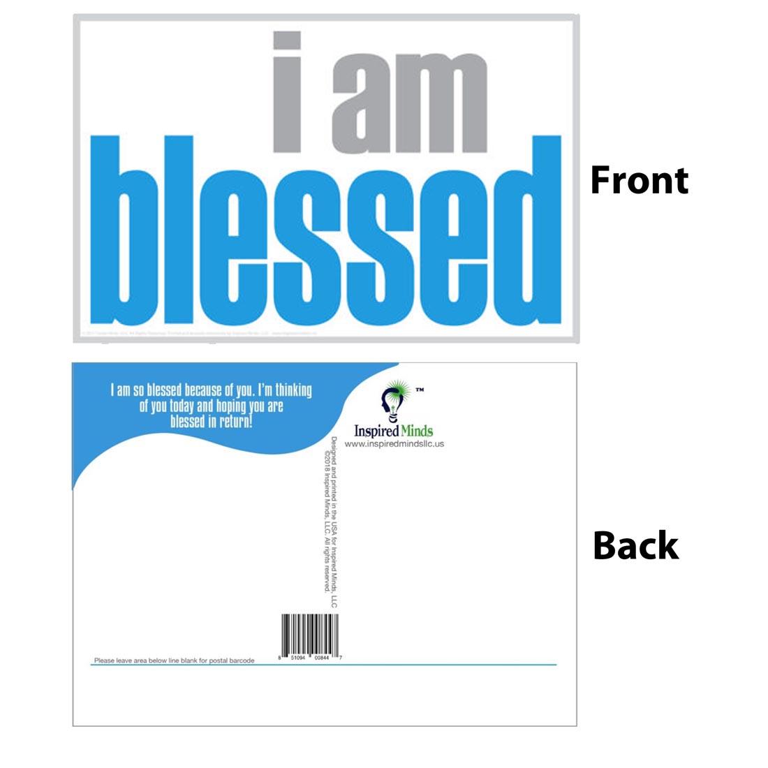 Front and back of the I Am Blessed Postcard