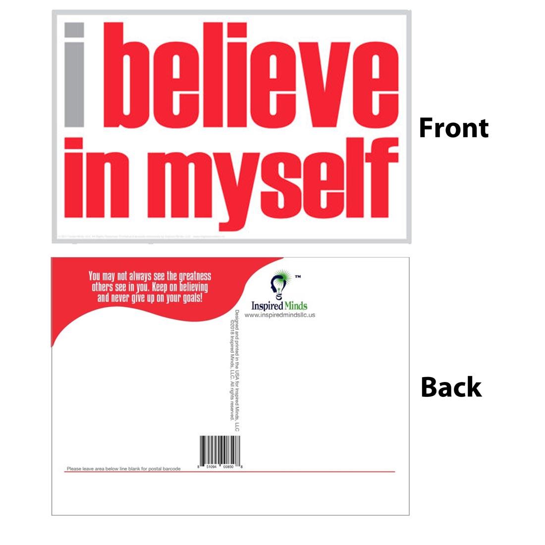 Front and back of the I Believe In Myself Postcard