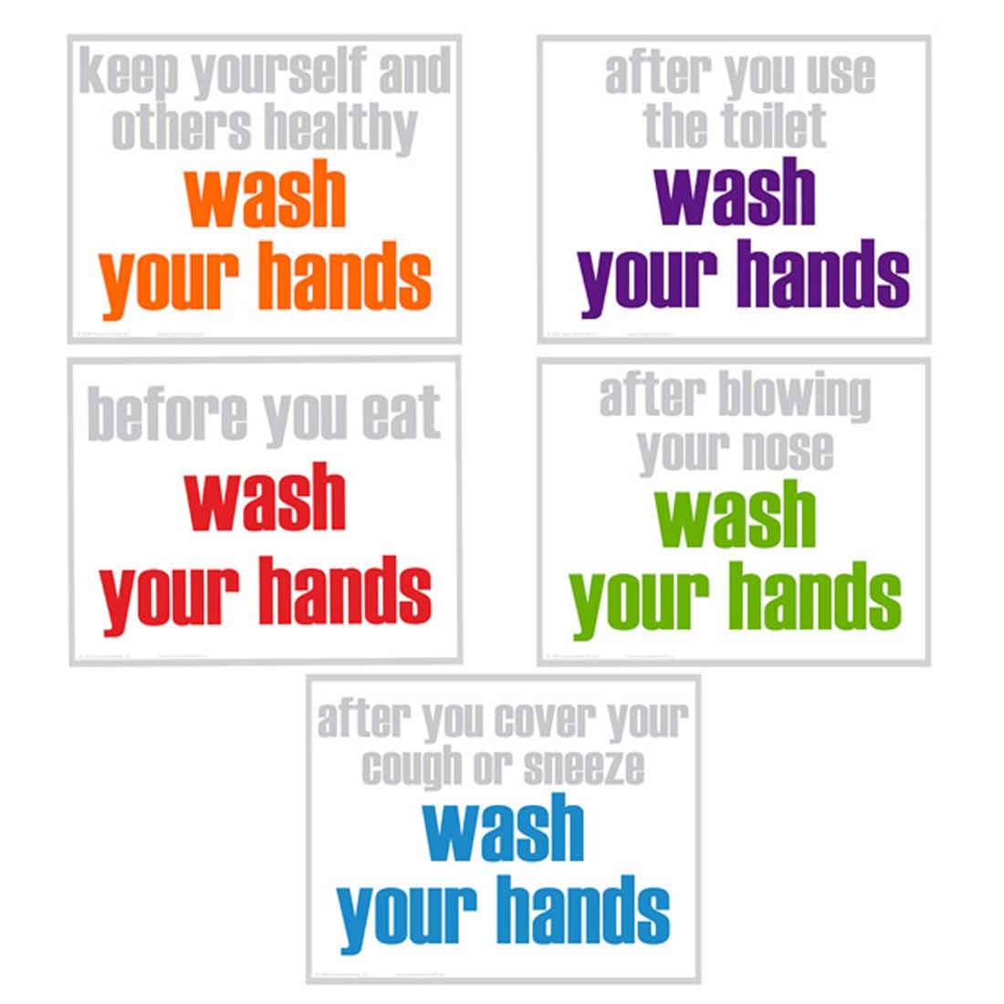 Inspired Minds Health Series Poster Set include 5 reminders of when to wash your hands