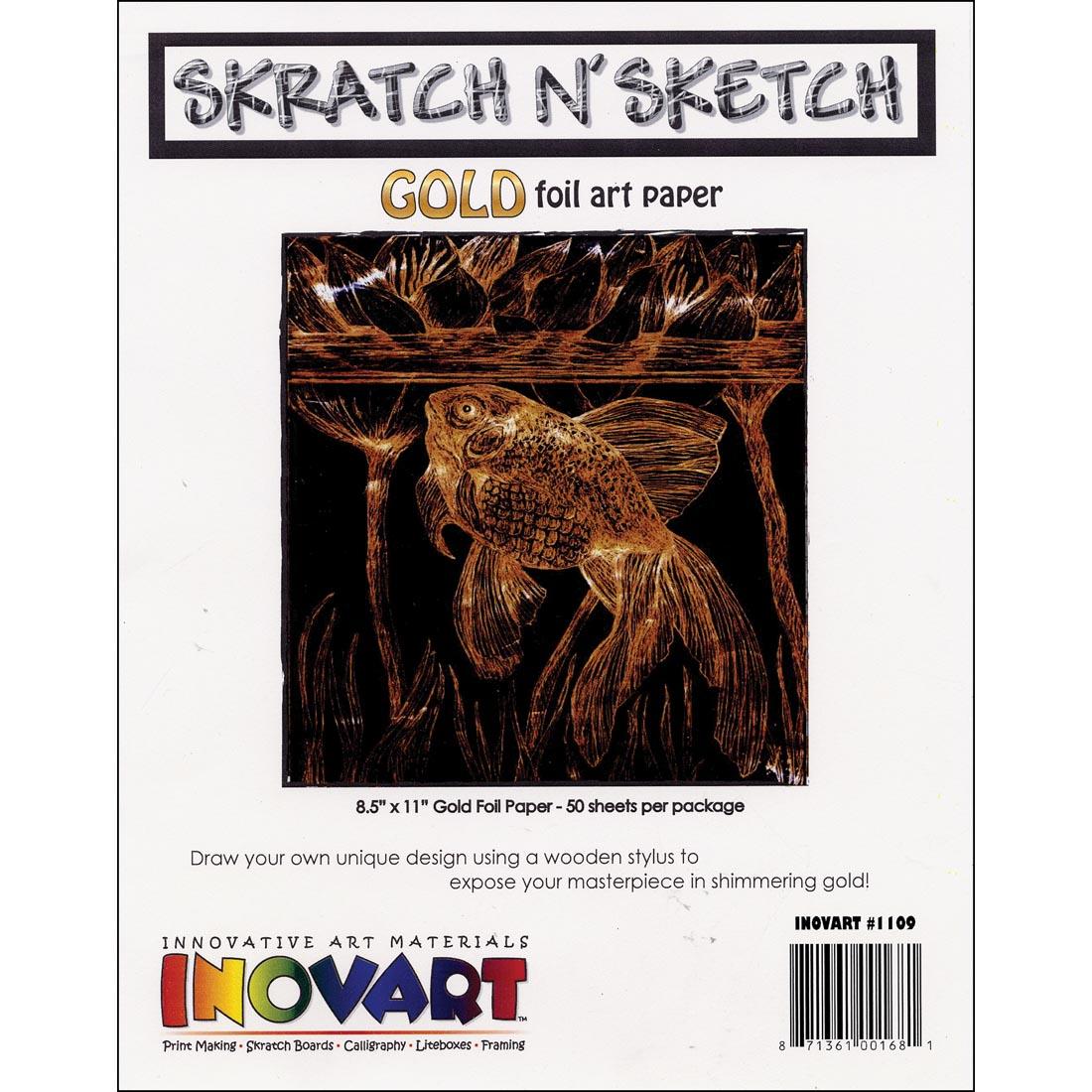 Inovart Skratch N' Sketch Gold Foil Art Paper