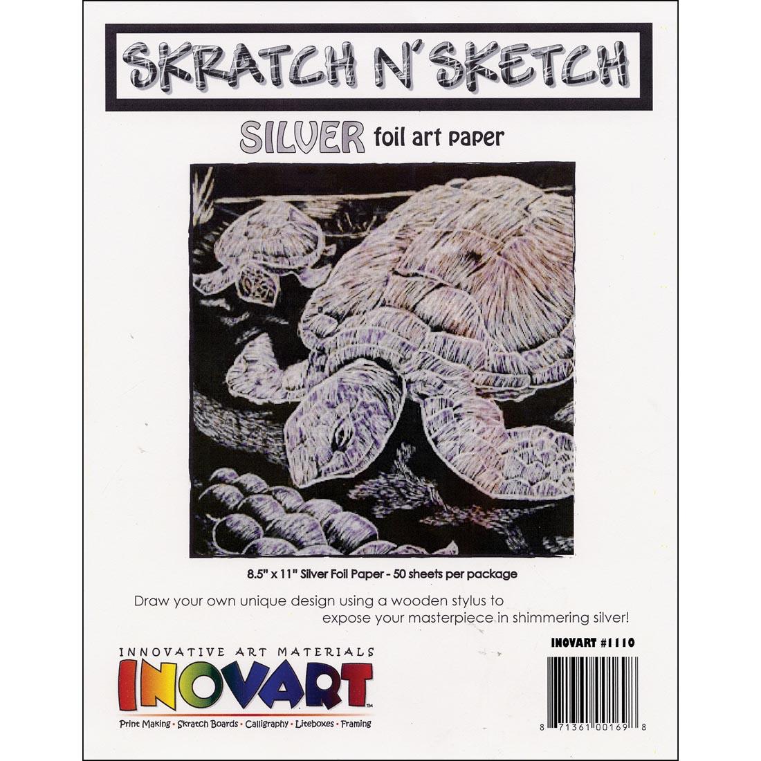 Inovart Skratch N' Sketch Silver Foil Art Paper