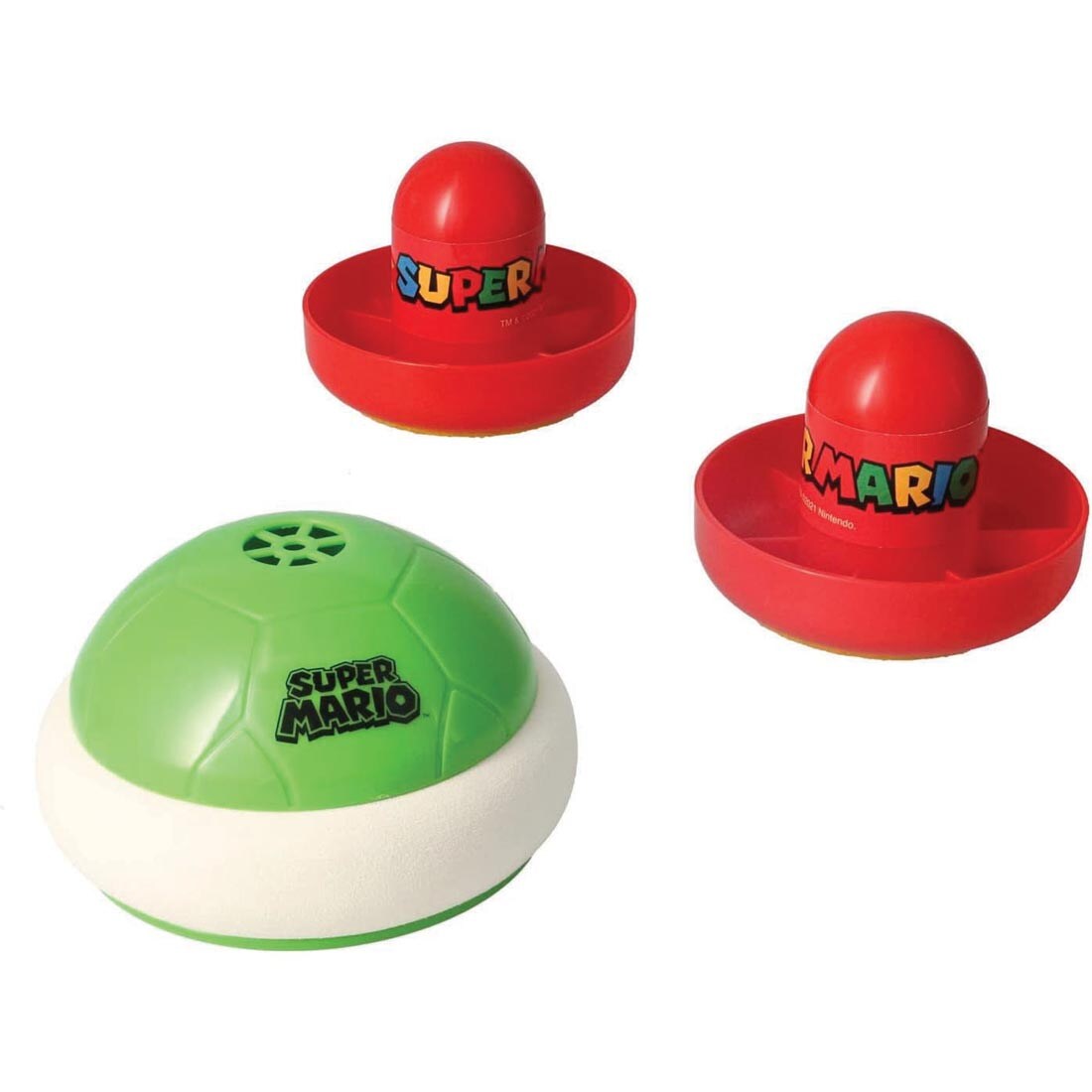 2 paddles and Koopa shell from Super Mario Hover Shell Strike Game