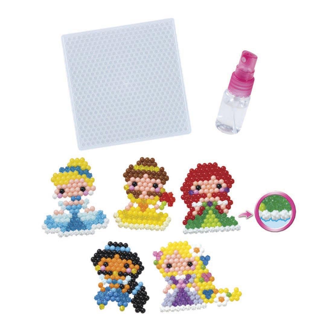 Creations made with the Aquabeads Disney Princess Dazzle Set