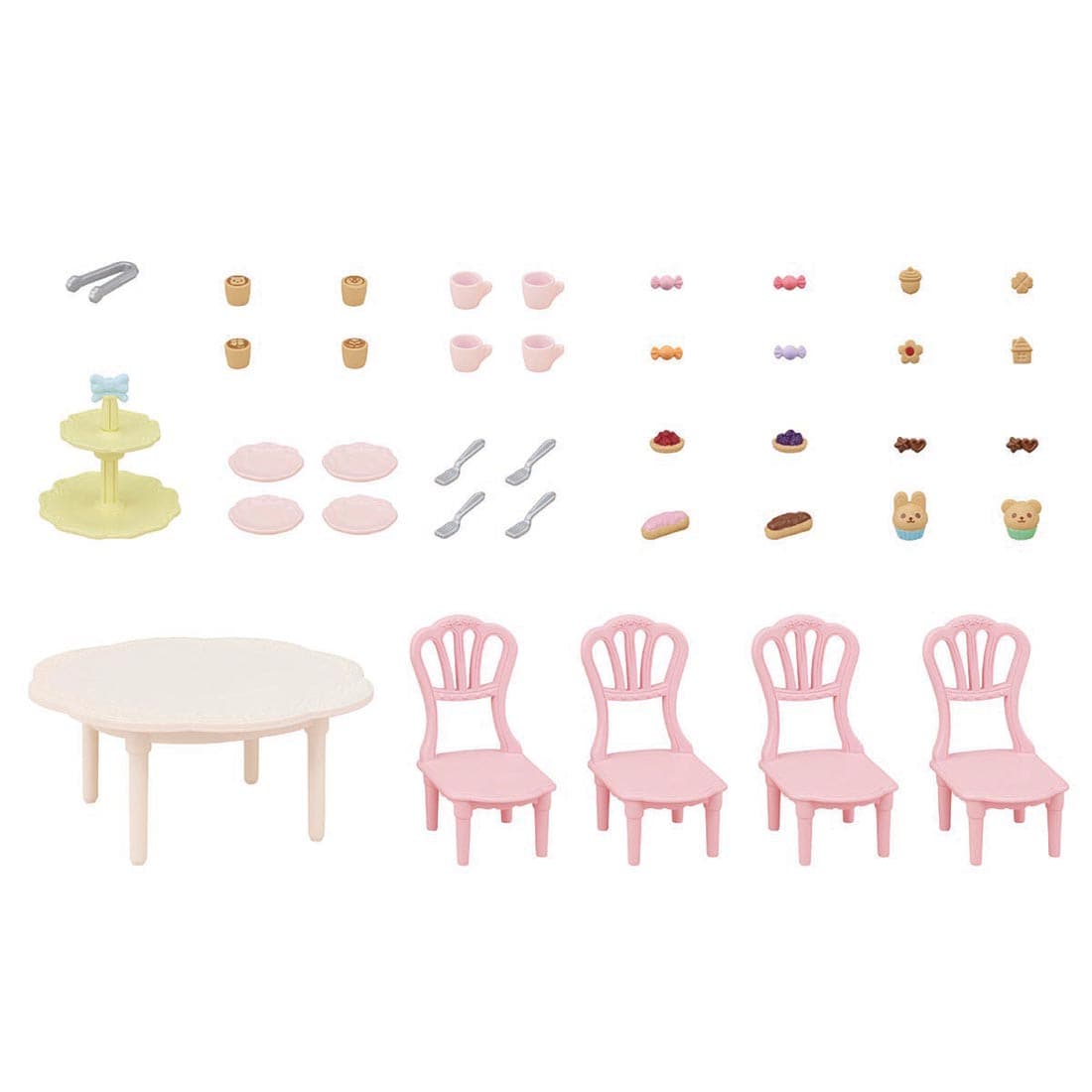 components of the Calico Critters Sweets Party Set