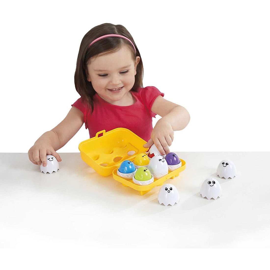 child playing with Peek 'N Peep Eggs By Kidoozie