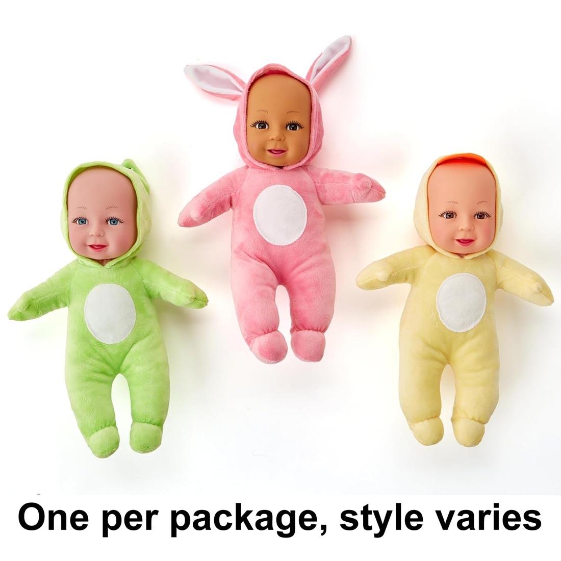 3 Snuggle Babies By Kidoozie plus text One per package, style varies