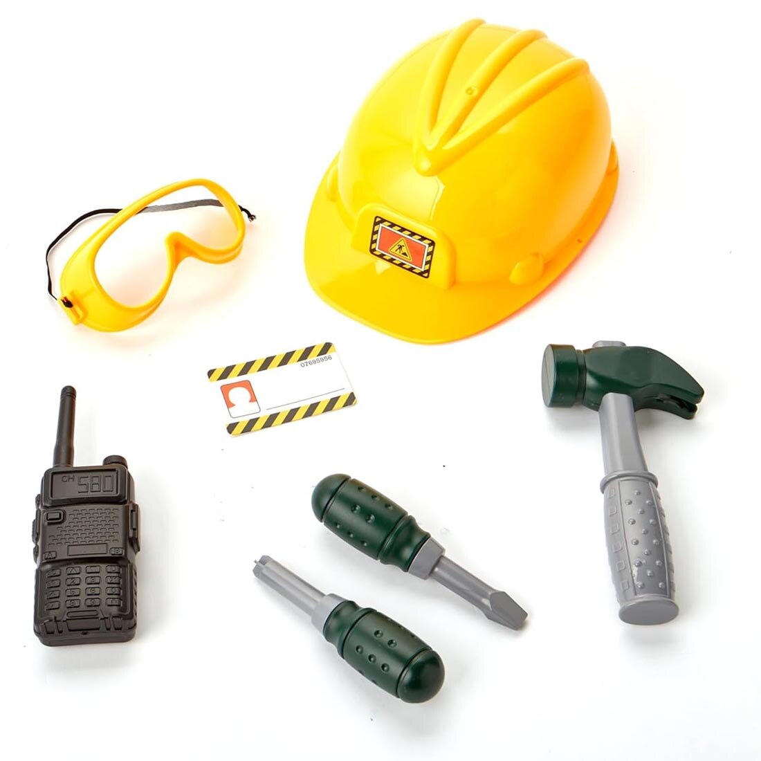 some accessories from the Little Builder Construction Dress-Up Set By Kidoozie