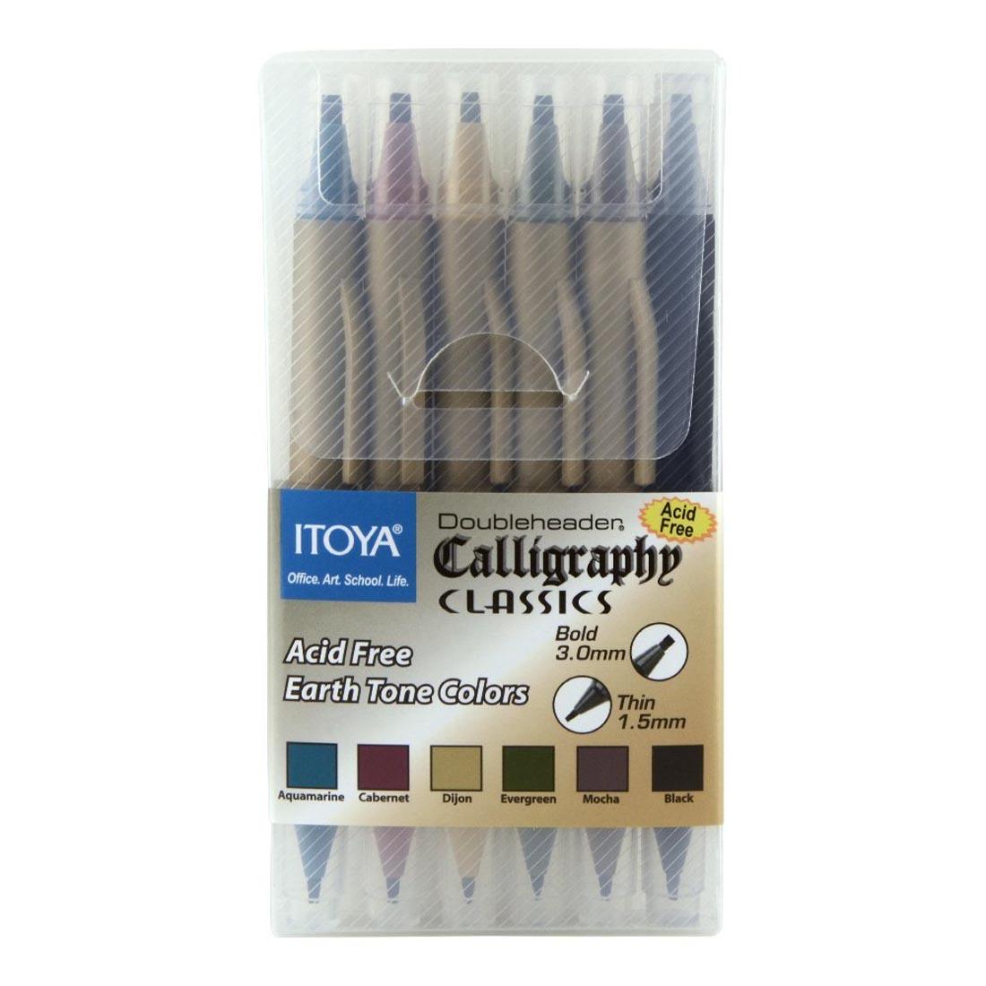 ITOYA Doubleheader Calligraphy Pens Earth Tone Set