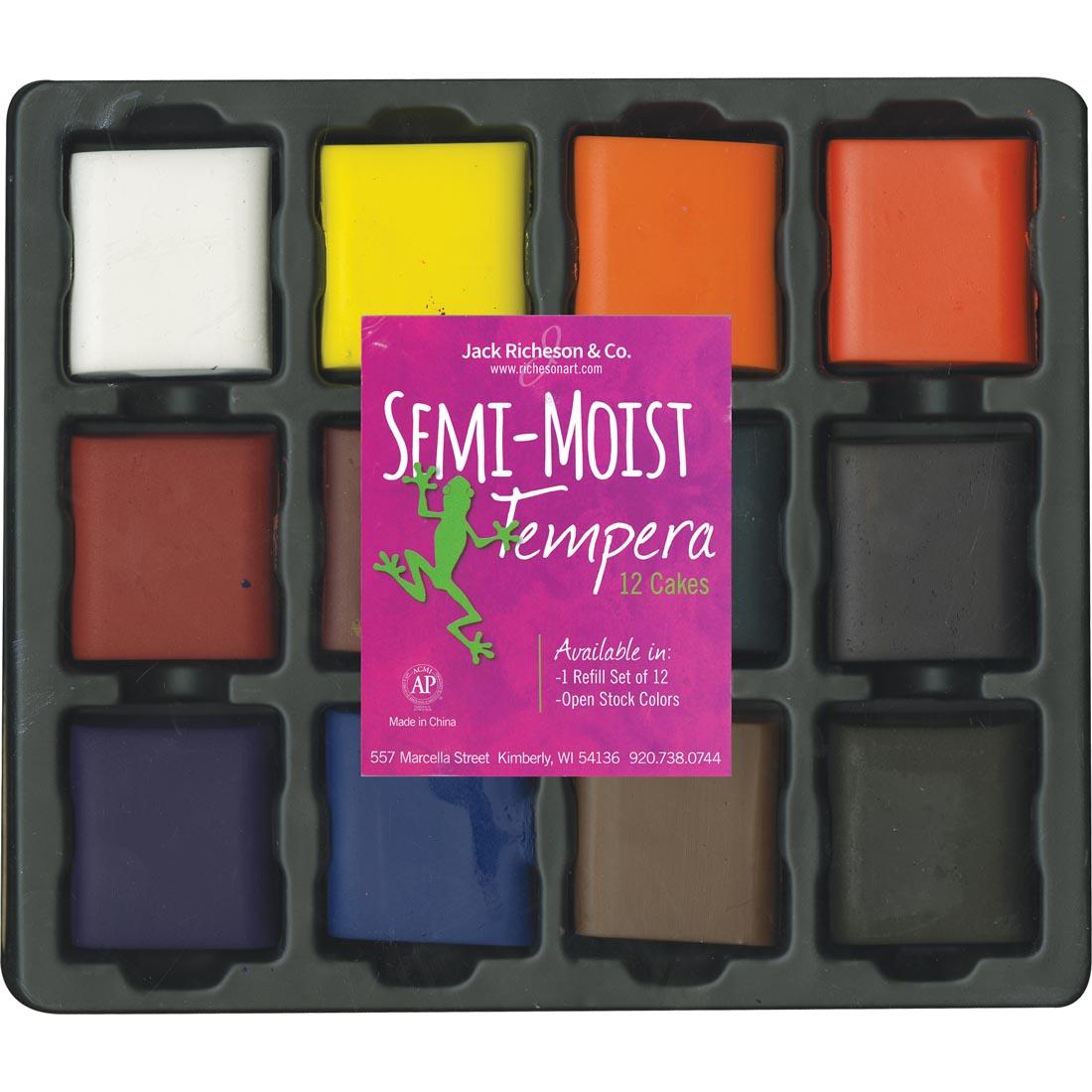 Richeson Semi-Moist 12-Color Tempera Cake Set