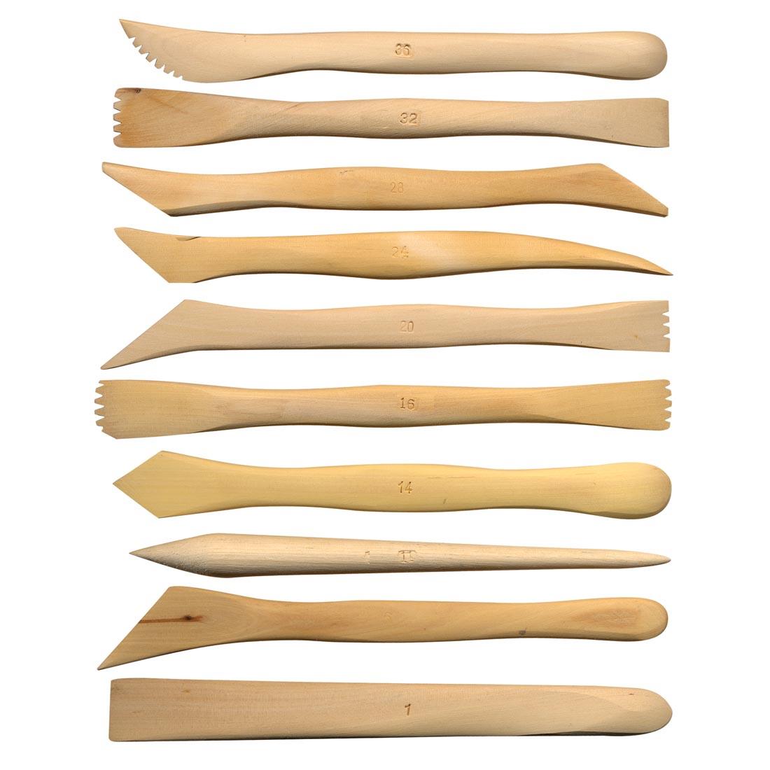 Richeson 10-Piece Wooden Modeling Tool Set