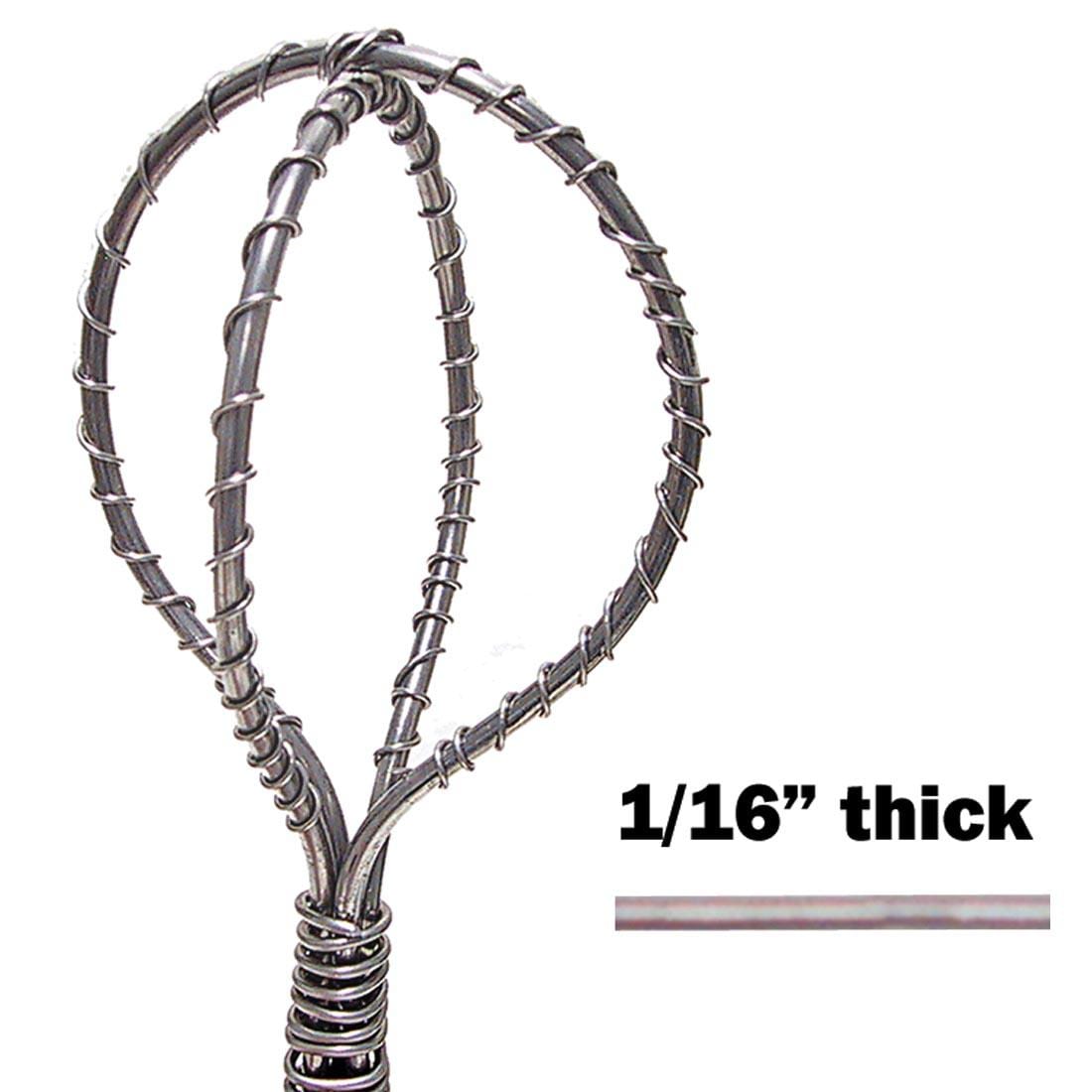 Armature Wire sample sculpture with inset showing 1/16" thickness