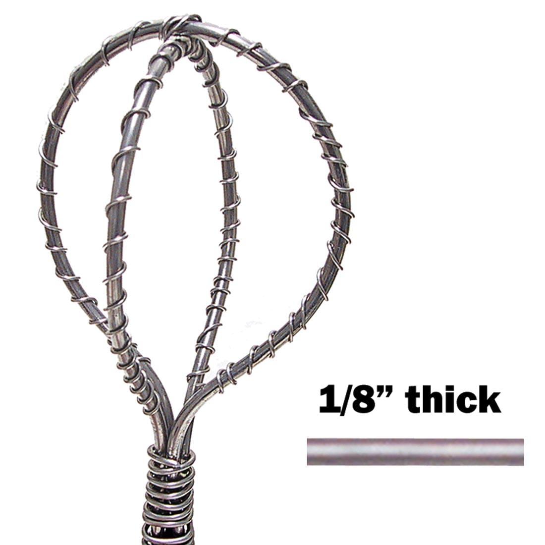 Armature Wire sample sculpture with inset showing 1/8" thickness